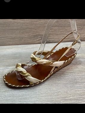 Vintage Bologna & Figli strappy twisted metallic chain designed sandals size 7